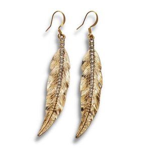 Gold Feather Earrings